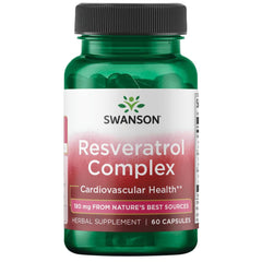 Swanson Resveratrol Complex bottle pour showing a daily heart health option