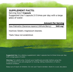 Swanson Saw Palmetto capsules closeup for ongoing wellness routine.