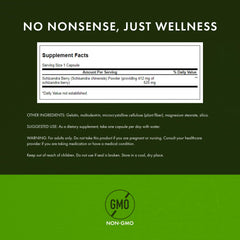 Swanson schizandra berries label close-up highlighting 525 mg per capsule
