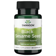 Swanson semilla de sésamo negro 500 mg cápsulas para uso diario.