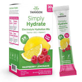 Swanson Simply Hydrate box front highlights sugar-free hydration for on-the-go.