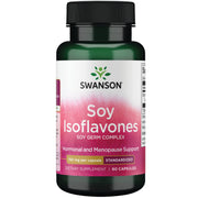 Swanson Soy Isoflavones bottle with 750 mg capsules supports bone and heart health