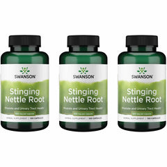 Swanson Stinging Nettle Root capsules 500mg in bottle for daily wellness.