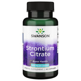 Swanson Strontium Citrate 340 mg bottle supports bone health and dental strength.