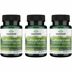 Swanson Sulforaphane three-pack bottle front for convenient daily supplementation