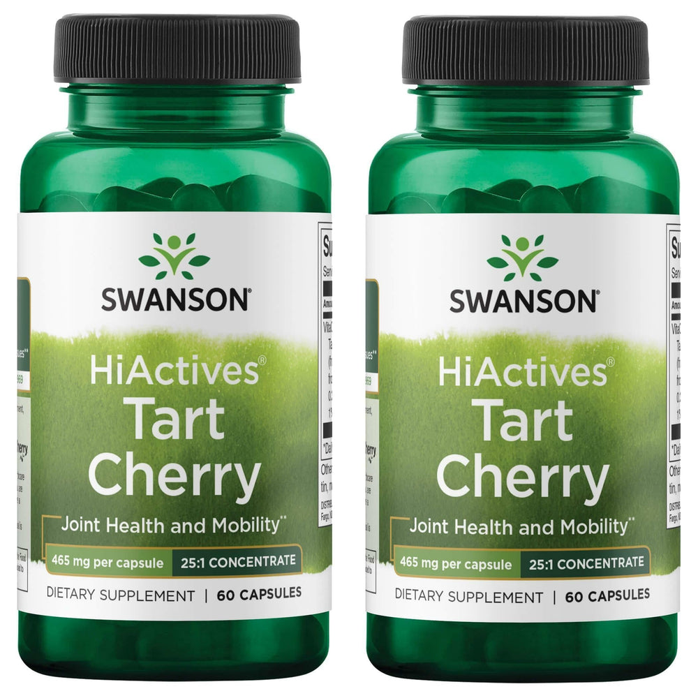 Swanson Tart Cherry bottle front promoting daily joint health support.