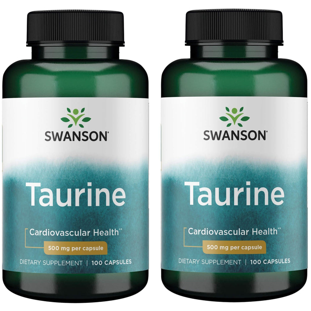 Swanson Taurine capsule 500 mg for daily energy and heart wellness.
