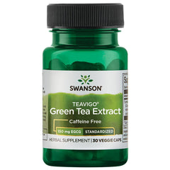 Swanson Teavigo GRN Tea bottle front with 150 mg EGCG for daily antioxidant support