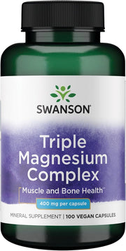 Swanson Triple Magnesium Complex, botella, apoya la función muscular diaria