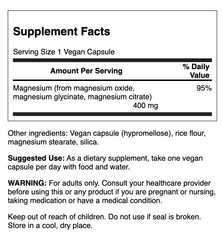 Swanson Triple Magnesium Complex, cápsulas, contribuye al funcionamiento nervioso normal