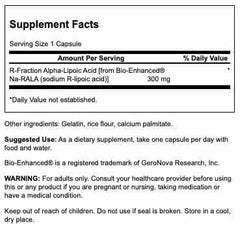 Swanson alpha-lipoic acid capsules close-up, easy-to-swallow design