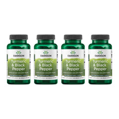 Swanson Turmeric & Black Pepper bottle front highlighting the bioavailability-focused formula.