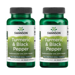 Swanson turmeric and black pepper bottle front highlighting enhanced absorption