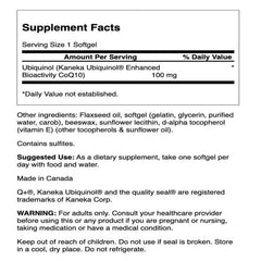 Swanson Ubiquinol 100 mg softgels label highlighting cardiovascular strength