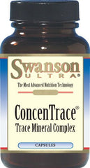 Swanson ULT CONCENTRACE capsules highlighting high concentration trace minerals for daily intake.