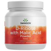 Swanson ULT D-RIBOSE with malic acid powder in a tub for easy daily use.