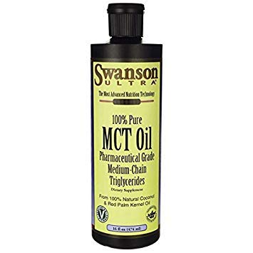 Swanson ULT MCT Oil bottle front view supports clean energy.