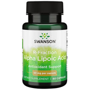 Swanson ULT R-Fraction Alpha Lipoic 50 mg capsules bottle shows premium antioxidant support