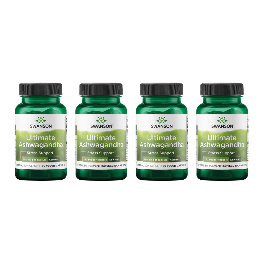 Swanson Ultimate Ashwagandha KSM-66 bottle supports daily calm and balanced mood.