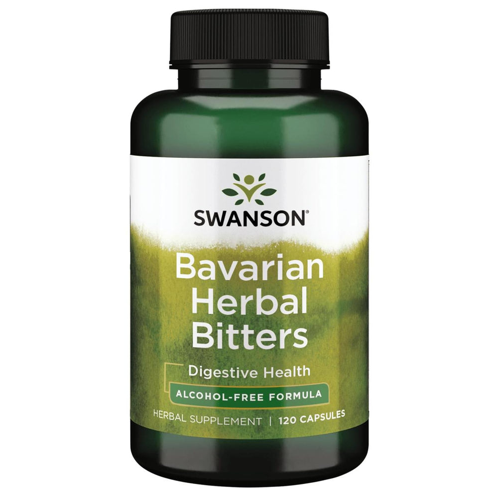 Swanson Ultra Bavarian Bitters bottle-front view suggests digestive support when used before meals