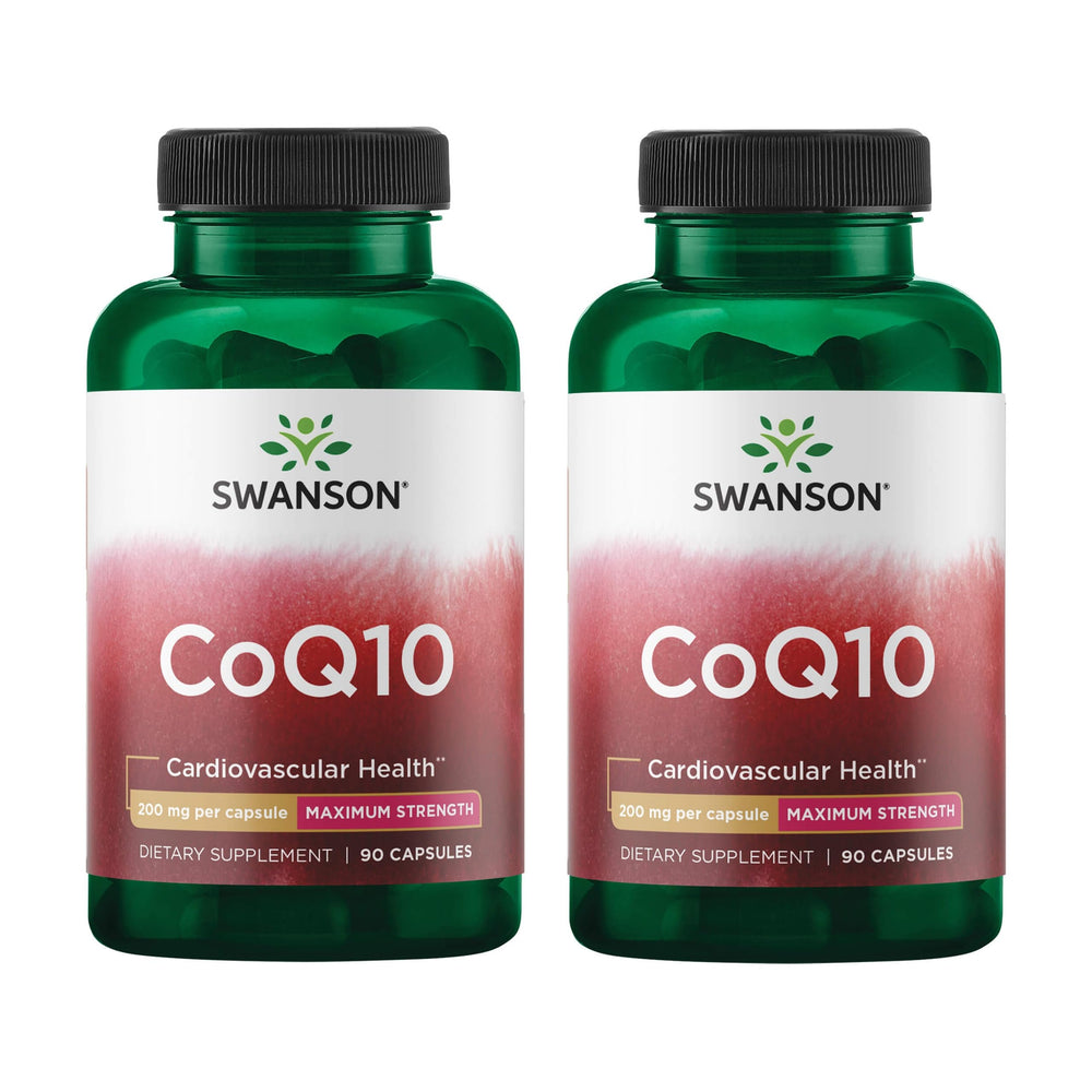Swanson Ultra CoQ10 200 mg bottle highlighting cardiovascular and energy support