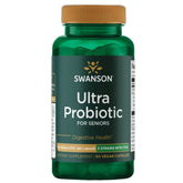 Swanson Ultra Probiotic for Seniors bottle front promotes daily digestive balance.