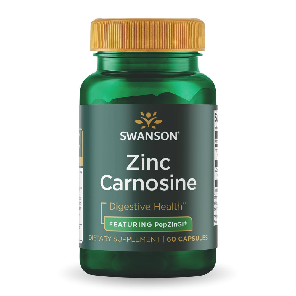 Swanson Ultra Zinc Carnosine bottle front view supports daily digestive comfort.