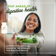 Swanson Ultra Zinc Carnosine bottle pour shows easy-to-take capsules for gut health.