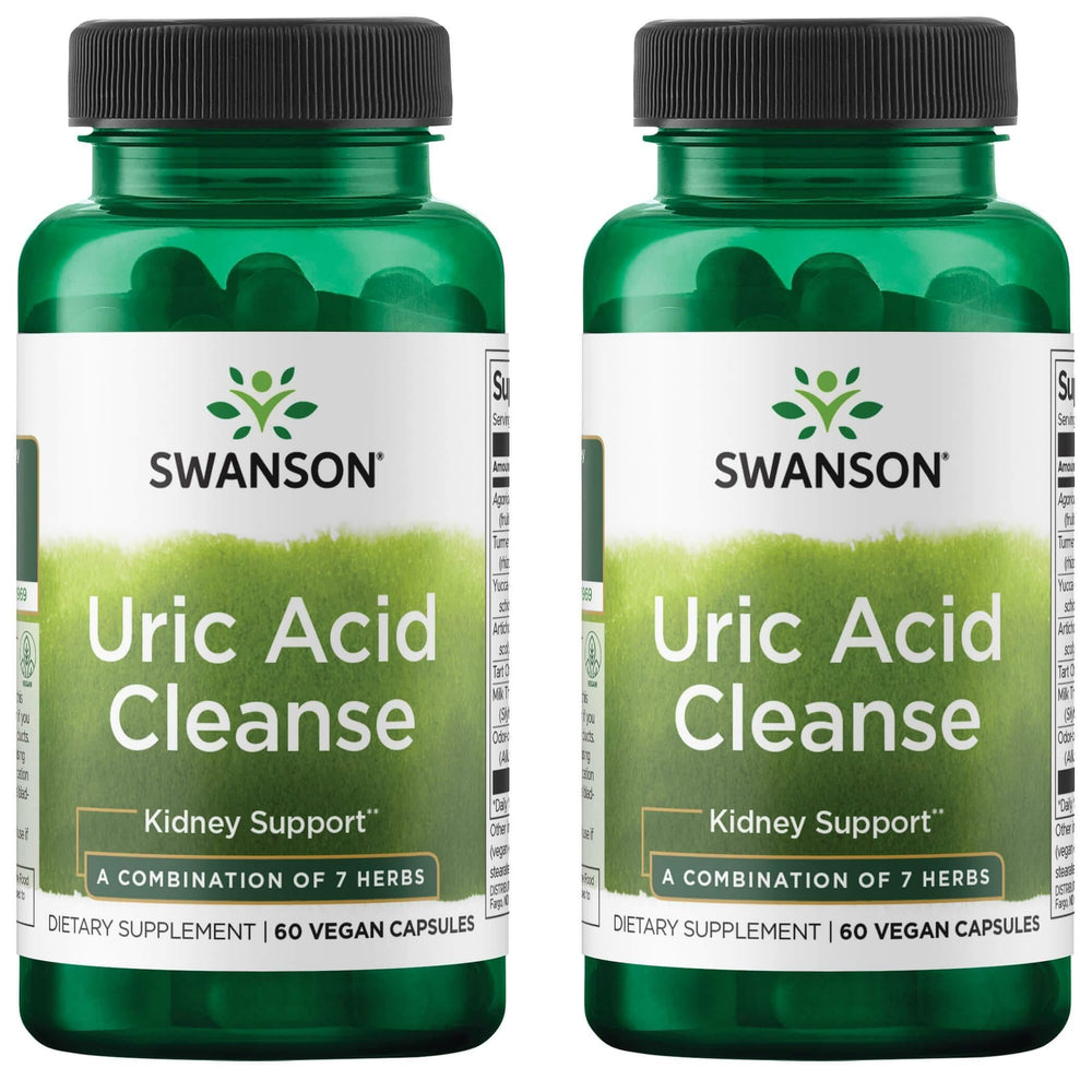 Swanson Uric Acid Cleanse bottle front view for daily kidney support.