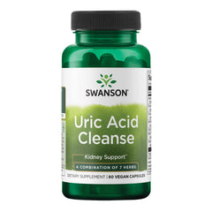 Swanson Uric Acid Cleanse bottle label shows natural herbal detox blend.