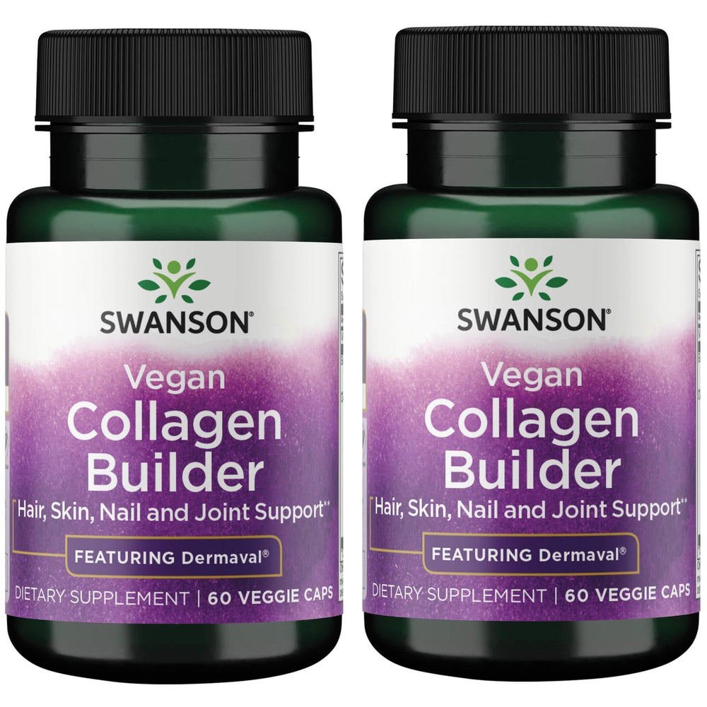 Swanson Vegan Collagen Builder bottle with Dermaval for hair, skin, and nails health.