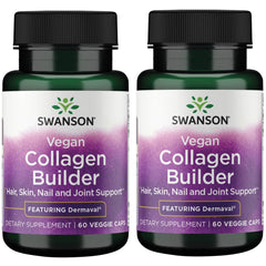 Swanson Vegan Collagen Builder bottle with Dermaval for hair, skin, and nails health.