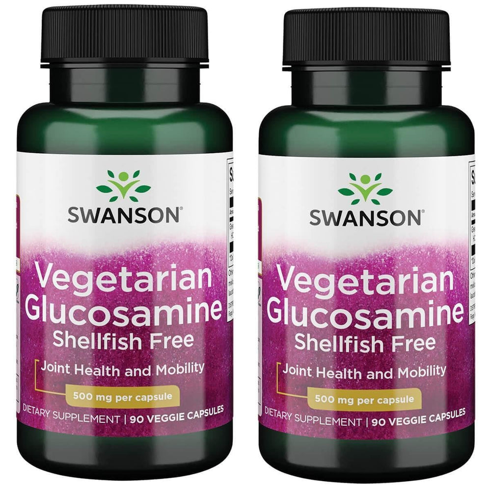 Swanson Vegetarian Glucosamine shellfish-free capsules provide plant-based joint support and cartilage comfort.