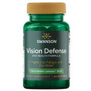 Swanson Vision Defense bottle pouring, showcasing convenient softgels for daily eye support.