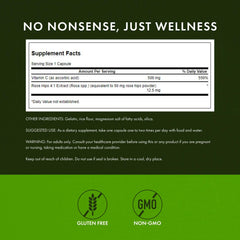 Rose hips ingredient detail in Swanson Vitamin C 500 highlights natural vitamin source.