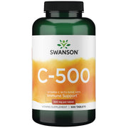 Swanson Vitamin C with Rose Hips bottle pour supporting daily immune health.