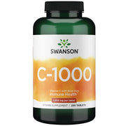 Swanson Vitamin C with Rose Hips bottle supports immune health and antioxidant protection.