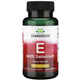 Swanson Vitamin E & Selenium bottle front showing antioxidant capsules