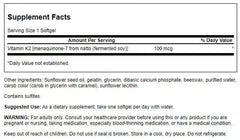 Swanson K2 softgels pack for easy daily use.
