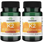 Swanson Vitamin K2 Menaquinone-7 bottle front supports calcium regulation in daily wellness