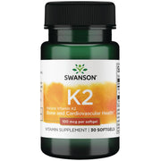 Swanson Vitamin K2 MK-7 bottle highlighting a reliable heart and bone support supplement