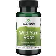 Swanson Wild Yam Root bottle front showing PMS support.