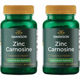 Swanson Zinc Carnosine PepZin GI bottle supports gastric health and digestion.