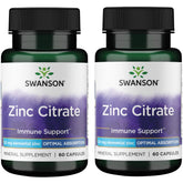 Swanson Zinc Citrate bottle label highlights 50 mg capsules for daily support