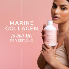 Pouring Swedish Collagen Repair to mix with water for easy daily use.