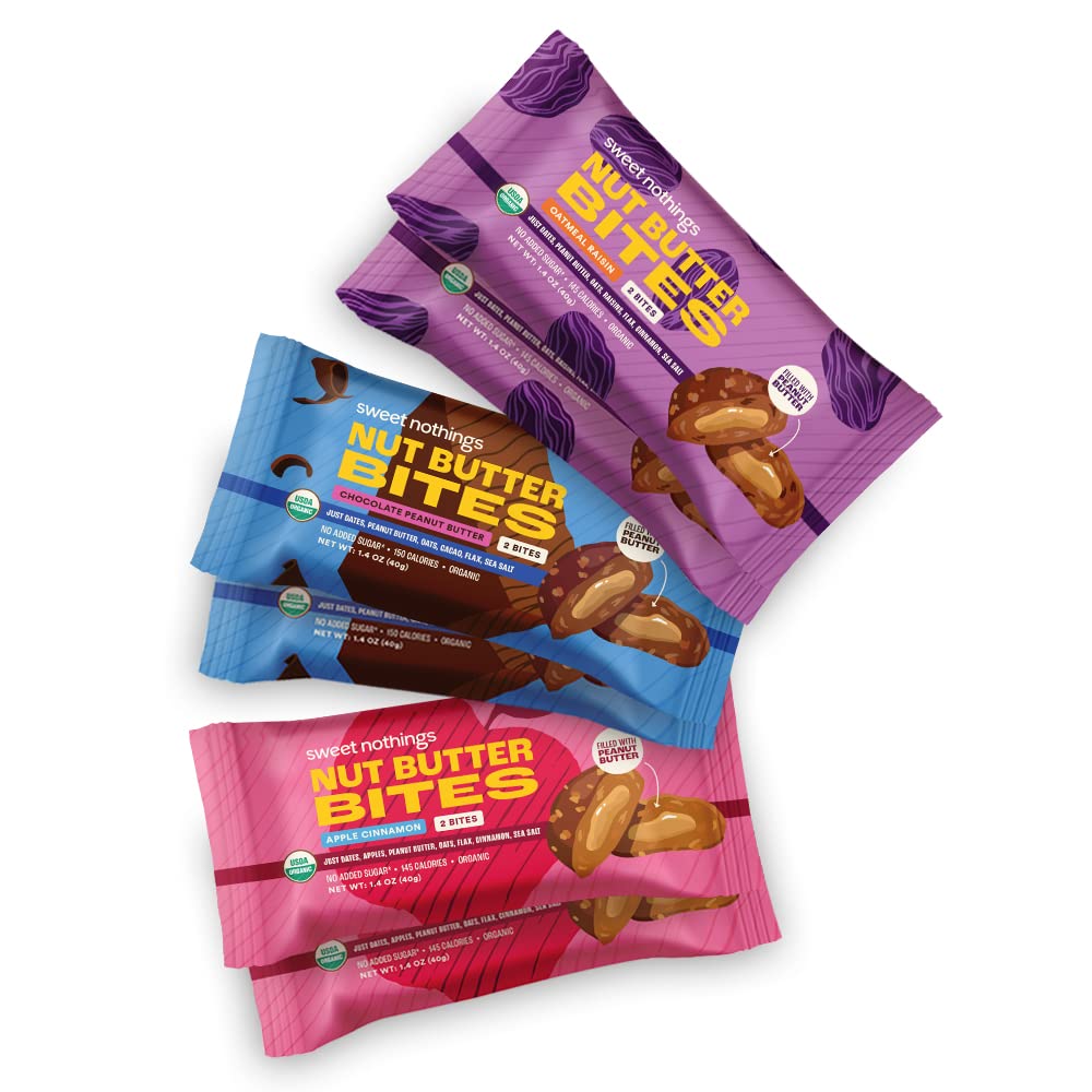 Sweet Nothings Variety Pack front view, convenient organic snack option.