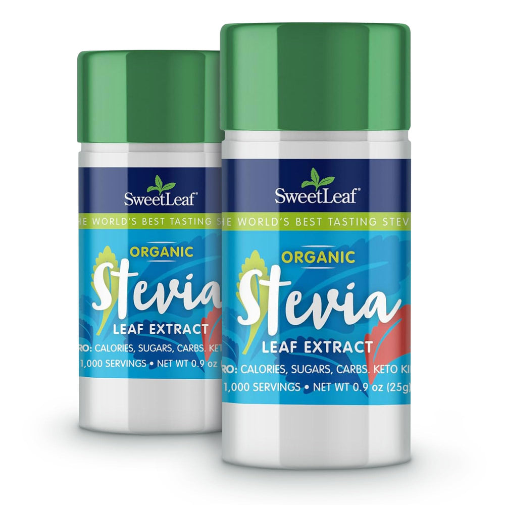 SweetLeaf stevia powder shaker jar pour for sugar-free sweetness