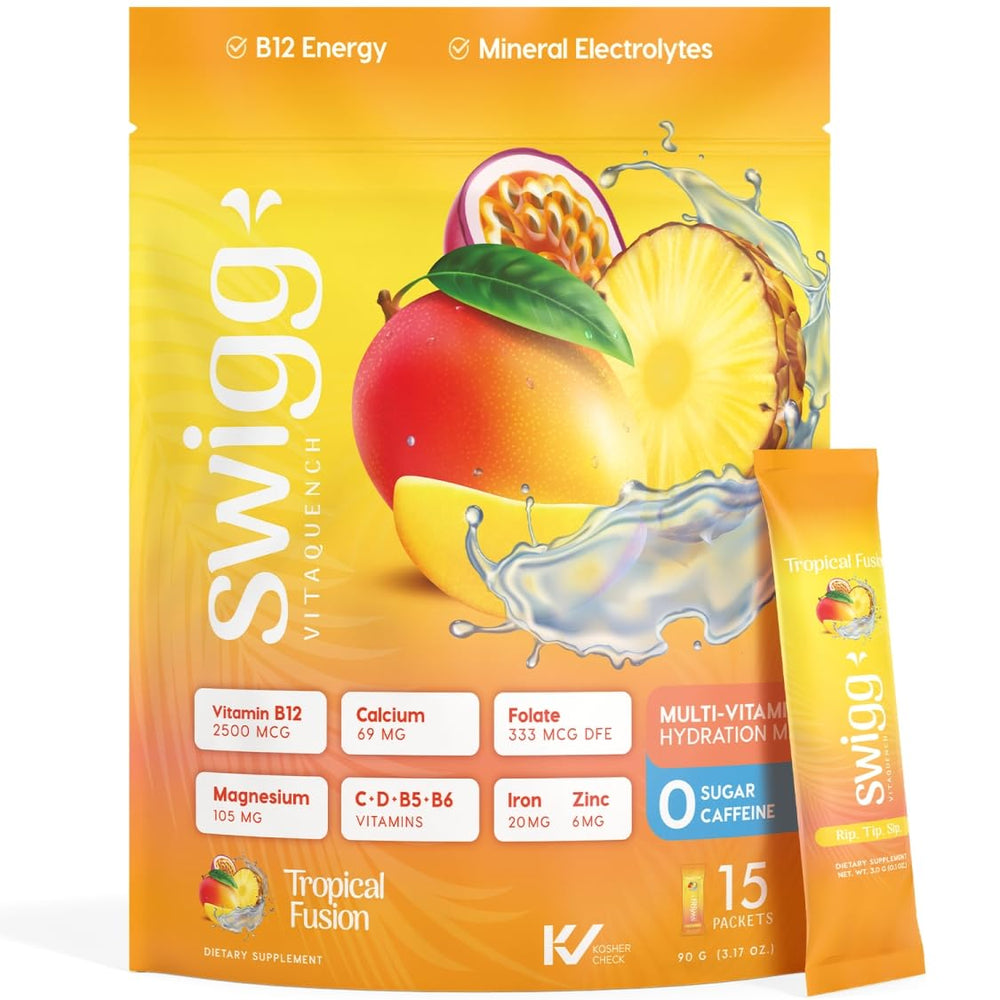 Swigg electrolytes no sugar bottle for daily hydration on the go.