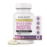 Swiss Activa+ Myo-Inositol bottle shows hormonal balance support for daily wellness.