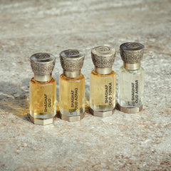 Swiss Arabian Shaghaf Oud Tonka close-up on cinnamon bark heart for spice.